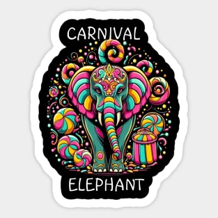 Majestic Elephant With Vibrant Facial Designs Sticker